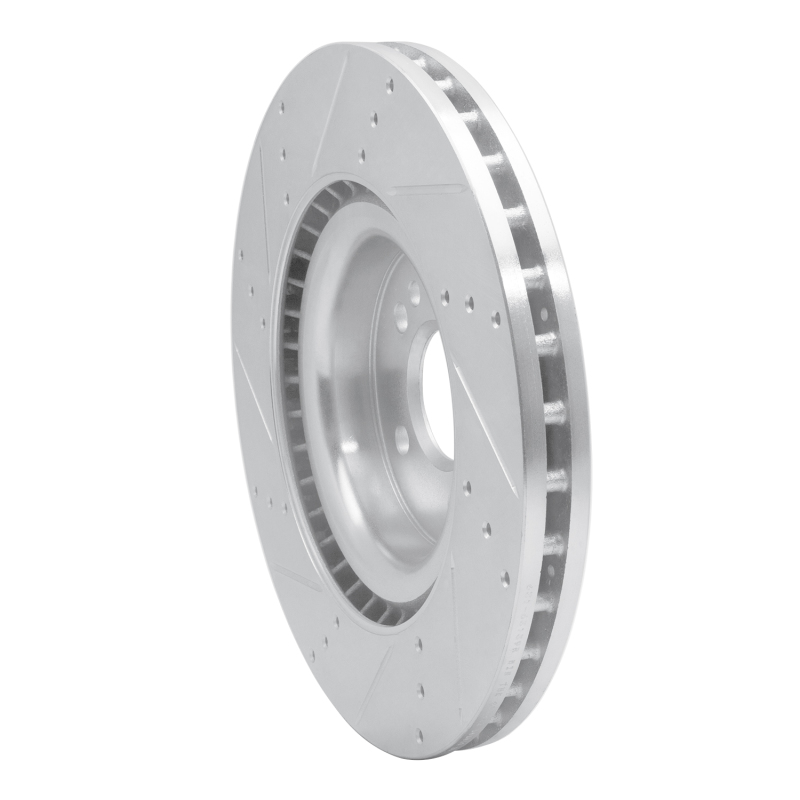 Mercedes-Benz GLE400 Brake Rotor (1) - Front Right - R1 Concepts - Drilled & Slotted - Silver - `12-`19